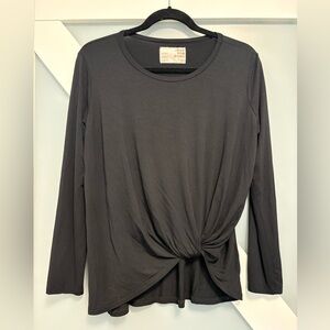 Jackson Rowe- Black Long Sleeve Twist Top
